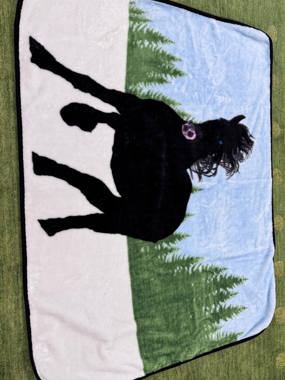 Stallion Horse Majestic VTG  Fleece Blanket Equestrian Throw Vintage Cozy Warm